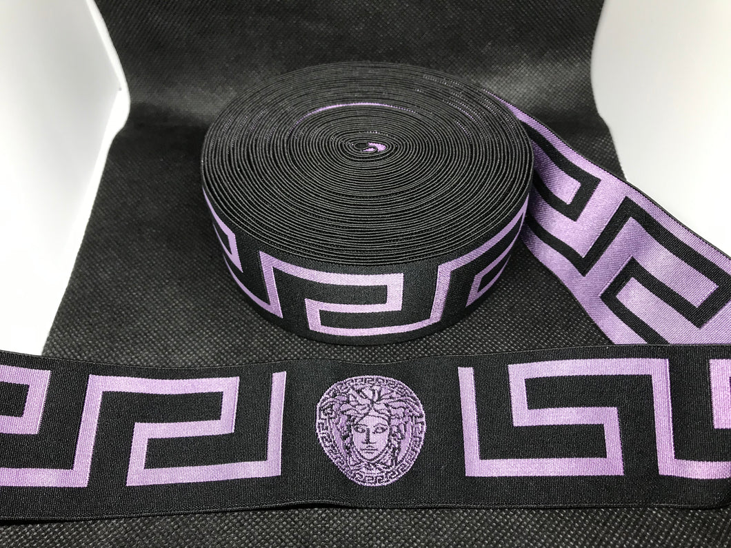 10 Yards 4.5cm Versace Medusa Elastic Waistband material  Designer Bands Jacquard Bandz
