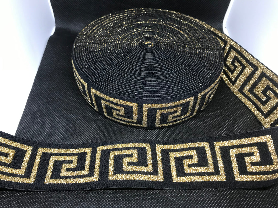 3 or 6 Yard Roll 4cm Versace  Designer Hat Band Elastic   Trim Metallic