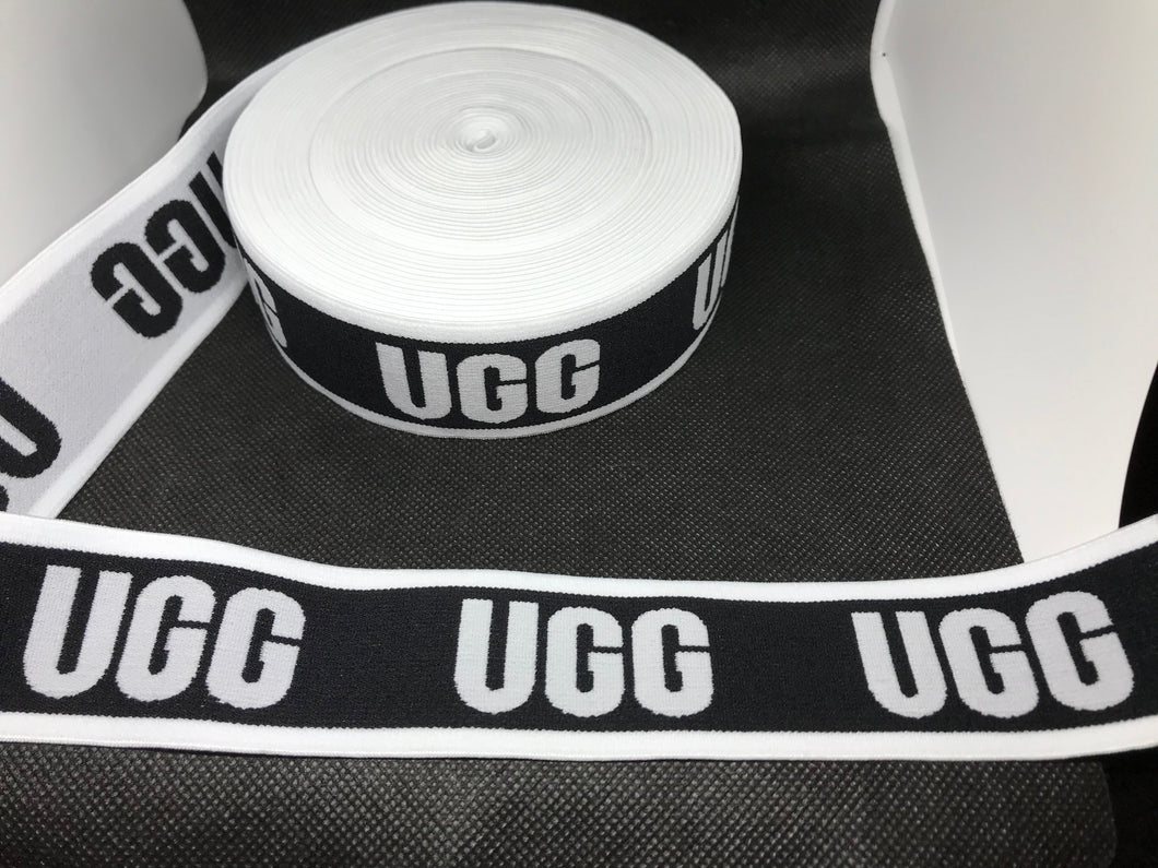 WHOLESALE - Designer Elastic Bands - 1 Yard Roll of 4cm UGG     Trim