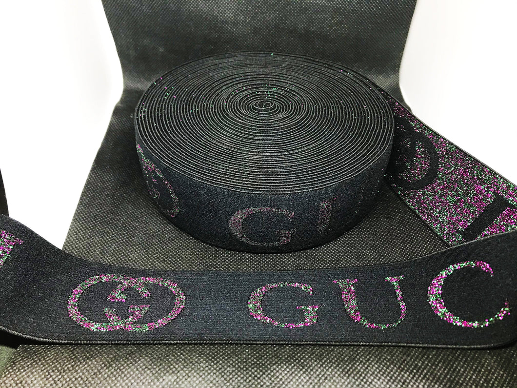 OVERSTOCK 10 Yards 4.5cm   Metallic Elastic Waistband material  Custom Designer Bands Jacquard Bandz