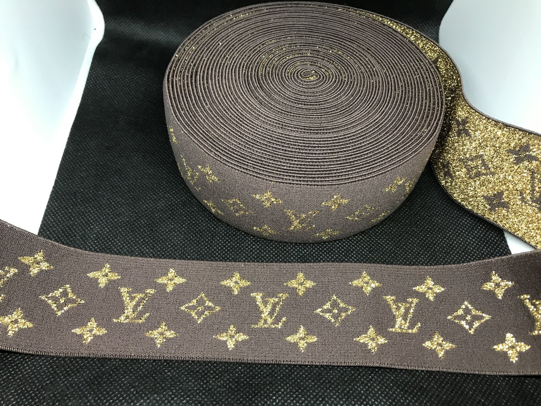 3 or 6 Yard Roll 4.5cm Louis Vuitton LV  Designer Hat Band Elastic   Trim Metallic