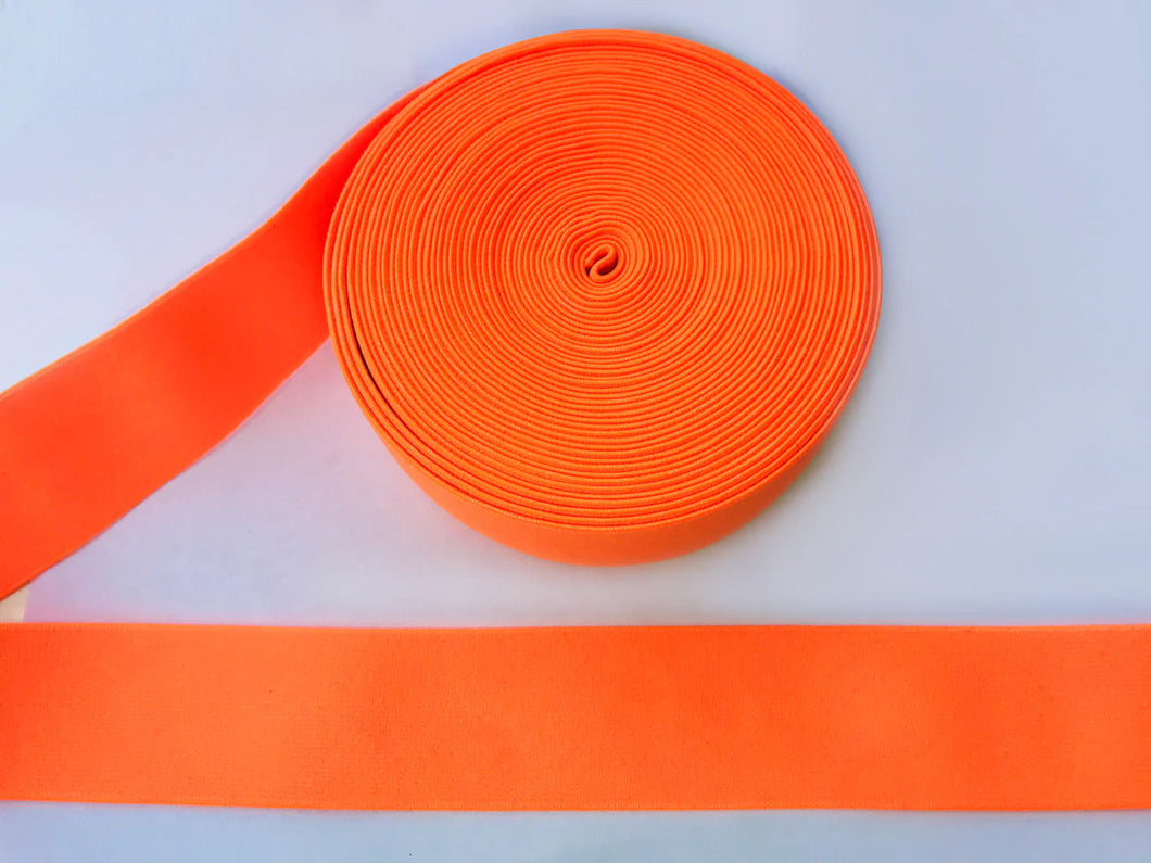 WHOLESALE - Designer Elastic Bands - 1 Yard Roll of 4cm Neon Orange      Trim