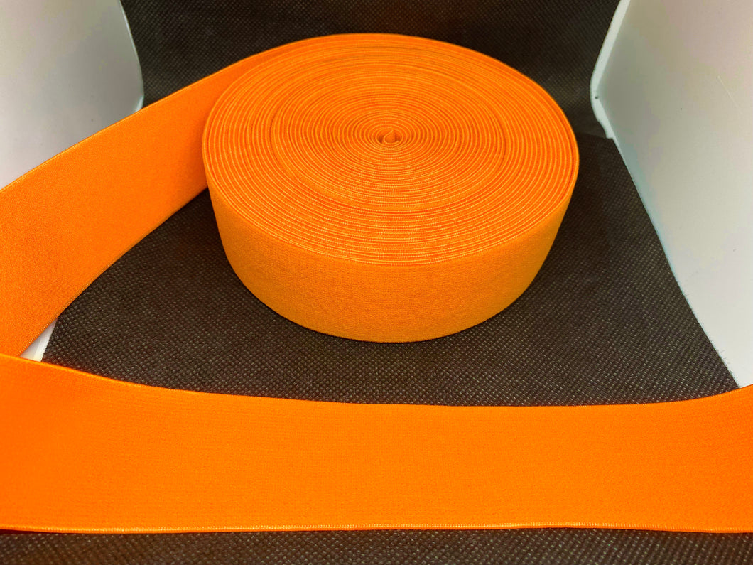 OVERSTOCK 10 Yards 4cm Orange Elastic Waistband material Custom Designer Bands Jacquard Bandz