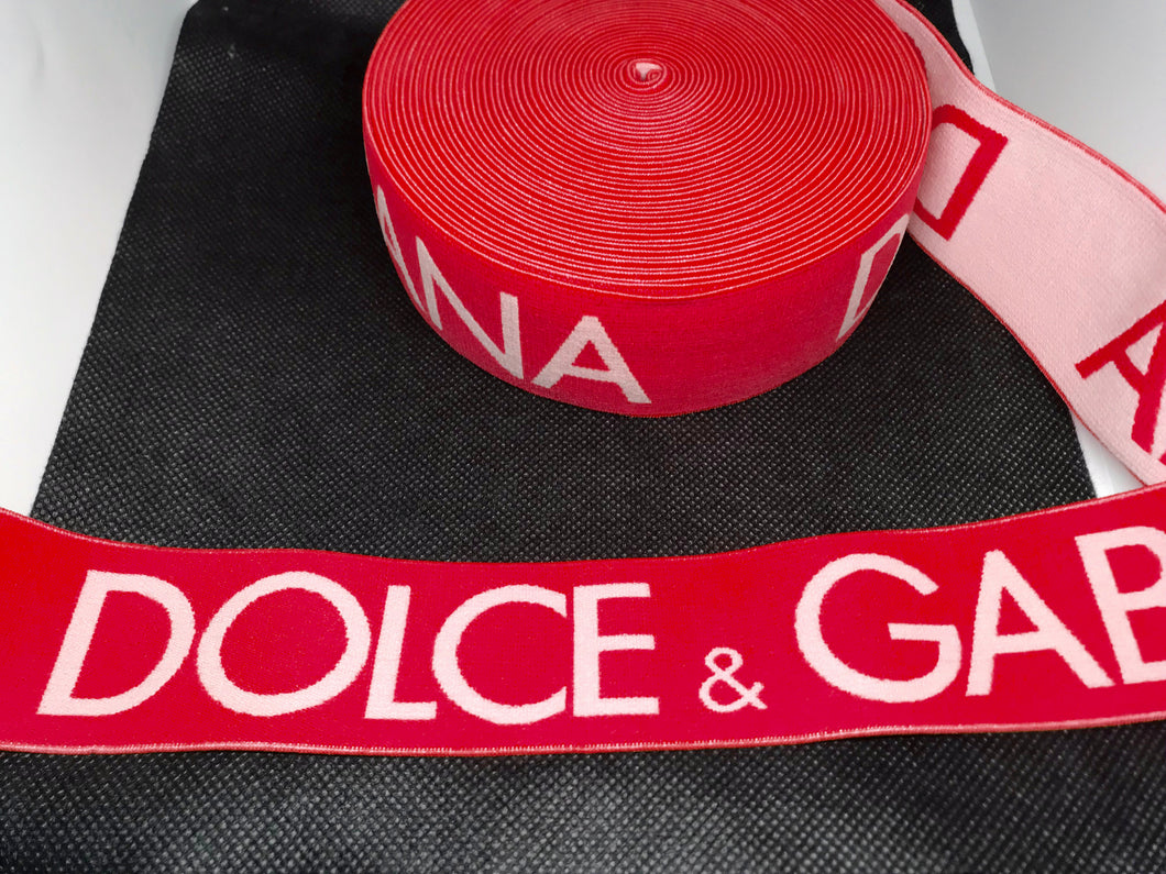 10 Yard Roll 4cm D-1 Big Logo Custom Designer Elastic Band   Jacquard Bands Trim