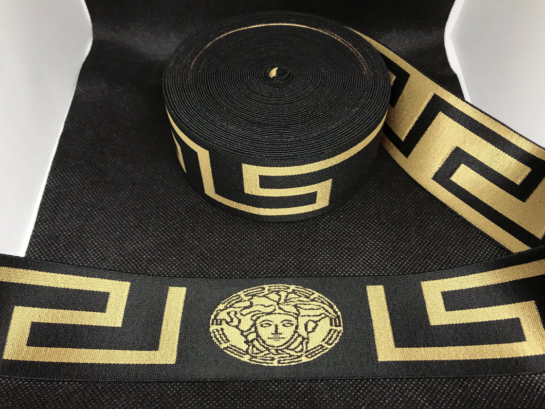 WHOLESALE - Custom Designer Elastic Bands - 1 Yard Roll of 4.5cm V-1 Medusa Nylon      Trim