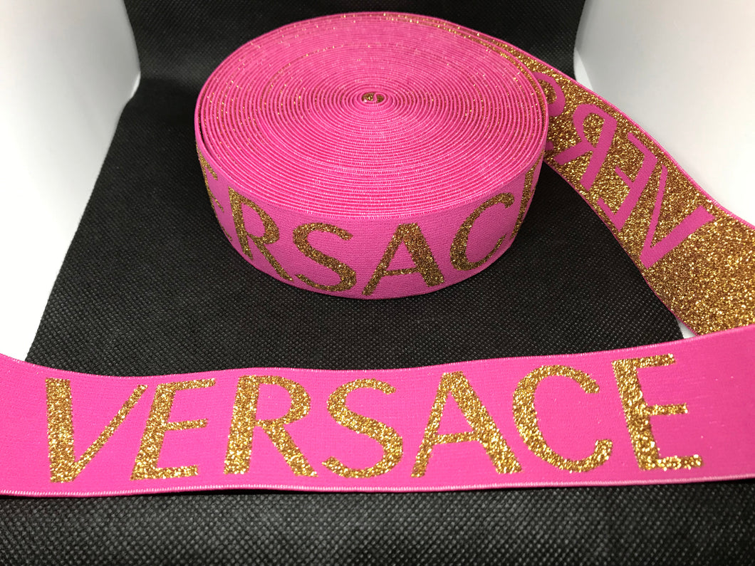 10 Yard Roll 4cm V-1  Custom Designer Elastic Band    Jacquard Bands Trim Metallic