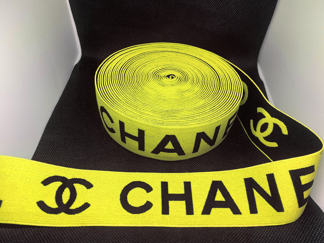 OVERSTOCK 10 Yards 4cm Chanel CC Elastic Waistband material  Designer Bands Jacquard Bandz